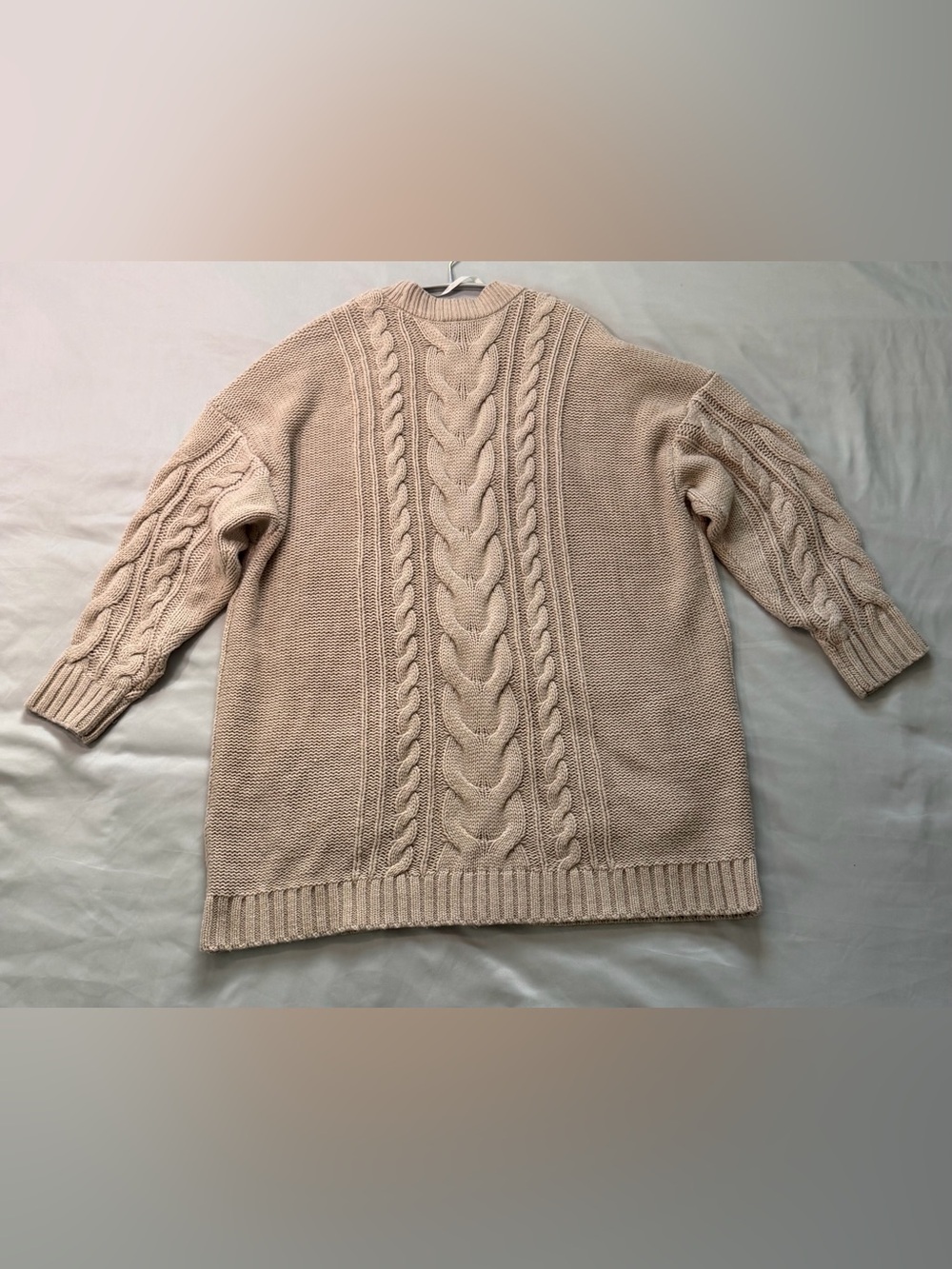 Torrid Cable Knit Grandpa Cardigan Size 2 2X Oatmeal Button Front Chunky Sweater - Picture 5 of 9
